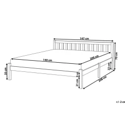 Beliani FLORAC - Bed - Lichthout - 140 x 200 cm - Dennenhout