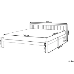 Beliani FLORAC - Bed - Lichthout - 140 x 200 cm - Dennenhout
