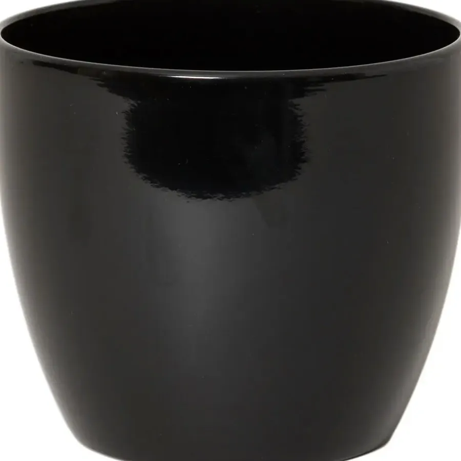 Bloempotten Voor Binnen-Floran Bloempot/plantenpot Boule - zwart - keramiek - 32 x 27 cm