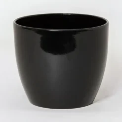 Bloempotten Voor Binnen-Floran Bloempot/plantenpot Boule - zwart - keramiek - 32 x 27 cm