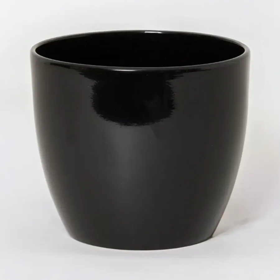 Bloempotten Voor Binnen-Floran Bloempot/plantenpot Boule - zwart - keramiek - 32 x 27 cm