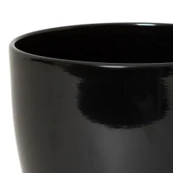 Bloempotten Voor Binnen-Floran Bloempot/plantenpot Boule - zwart - keramiek - 25 x 22 cm