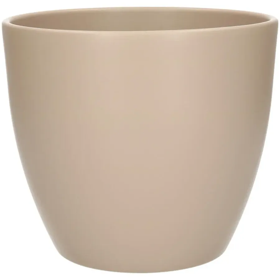 Floran Plantenpot - taupe - mat - keramiek - 19 x 17 cm