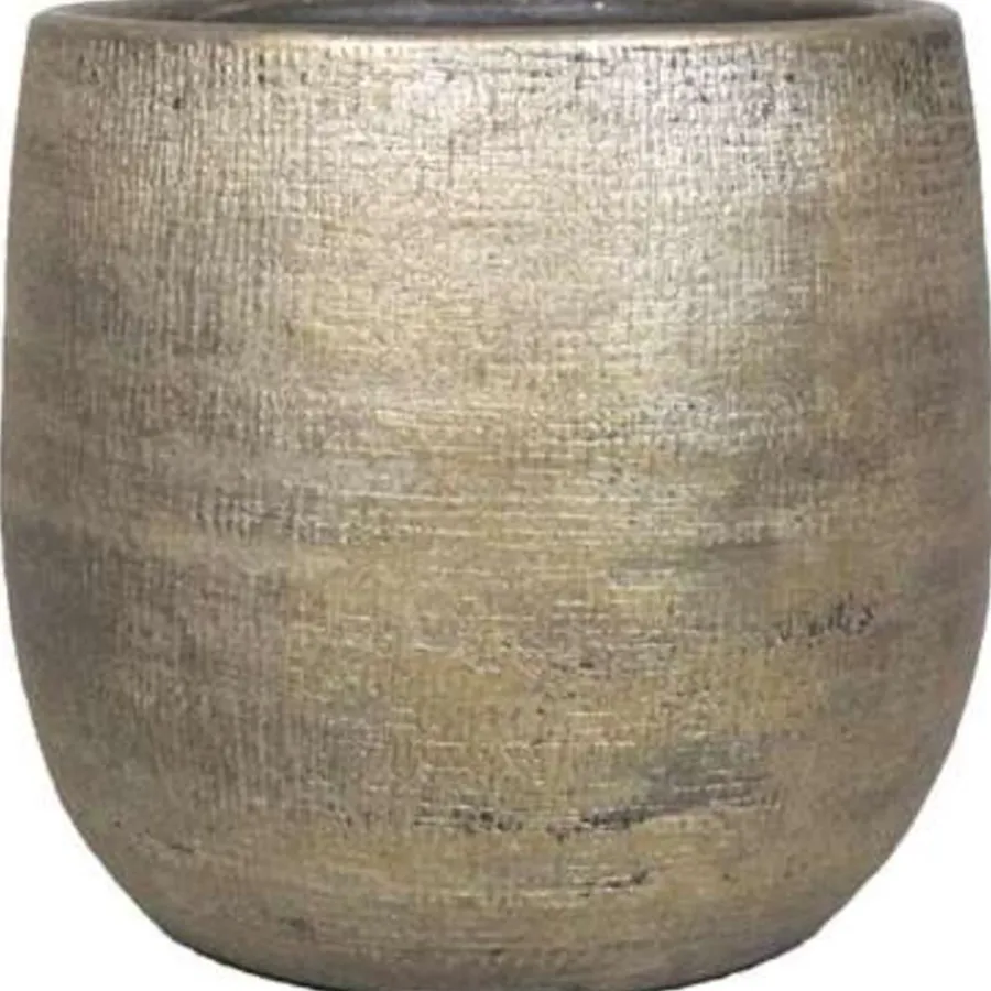 Bloempotten|Bloempotten Voor Binnen-Floran Plantenpot Mira - goudkleurig - keramiek - 34 cm
