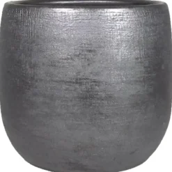 Floran Plantenpot Mira - keramiek - zwart - 18 x 16 cm