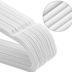 Merkloos Fluwelen kledinghangers, Set van 50, Antislip, Wit en Rosé Goud