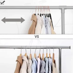 Merkloos Fluwelen Kleerhanger, 50 stuks, Anti-slip, 45 cm lang, Zwart en Rosé Goud