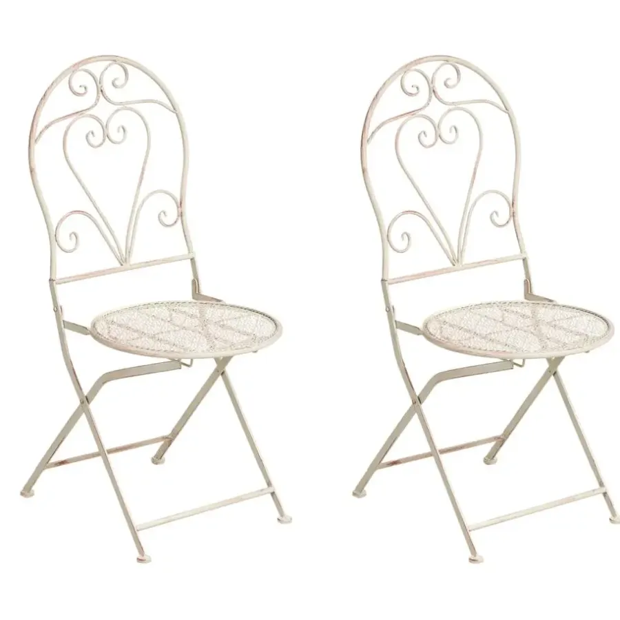 Leen Bakker FOLELLI - Set van 2 tuinstoelen - Lichtbeige - IJzer