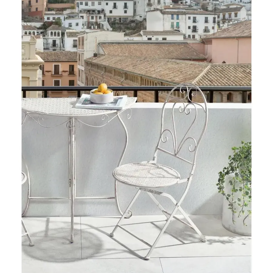 Leen Bakker FOLELLI - Set van 2 tuinstoelen - Lichtbeige - IJzer