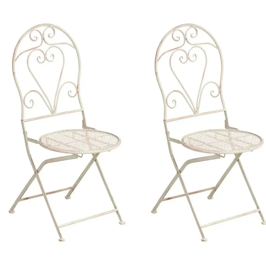 Leen Bakker FOLELLI - Set van 2 tuinstoelen - Lichtbeige - IJzer