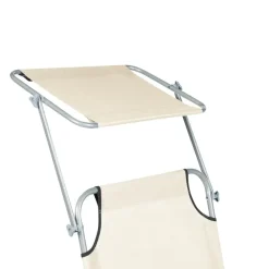Ligbedden-Beliani FOLIGNO - Strandstoel - Crème - Polyester