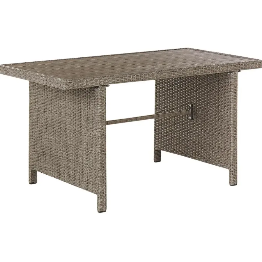 Loungesets-Beliani FONTI - Loungeset voor 5 - Natuurlijk - PE rotan