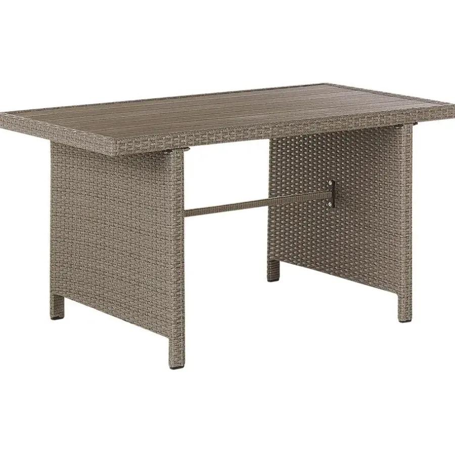Loungesets-Beliani FONTI - Loungeset voor 5 - Natuurlijk - PE rotan