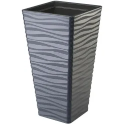 Bloempotten-Form Plastic Plantenpot - kunststof - antraciet - D40 x H75 cm