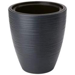 Bloempotten-Form Plastic Plantenpot - kunststof - antraciet - 40 x 32 cm