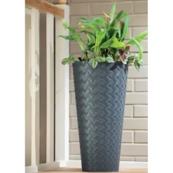 Bloempotten-Form Plastic Plantenpot Makata - kunststof - antraciet - 30 x 59