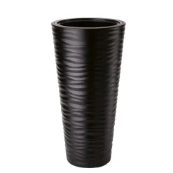 Bloempotten-Form Plastic Plantenpot rond - kunststof - zwart - D40 x H79 cm
