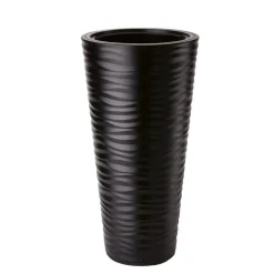 Bloempotten-Form Plastic Plantenpot rond - kunststof - zwart - D35 x H69 cm