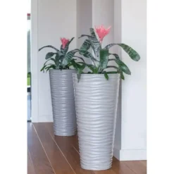 Bloempotten-Form Plastic Plantenpot rond - kunststof - zwart - D35 x H69 cm