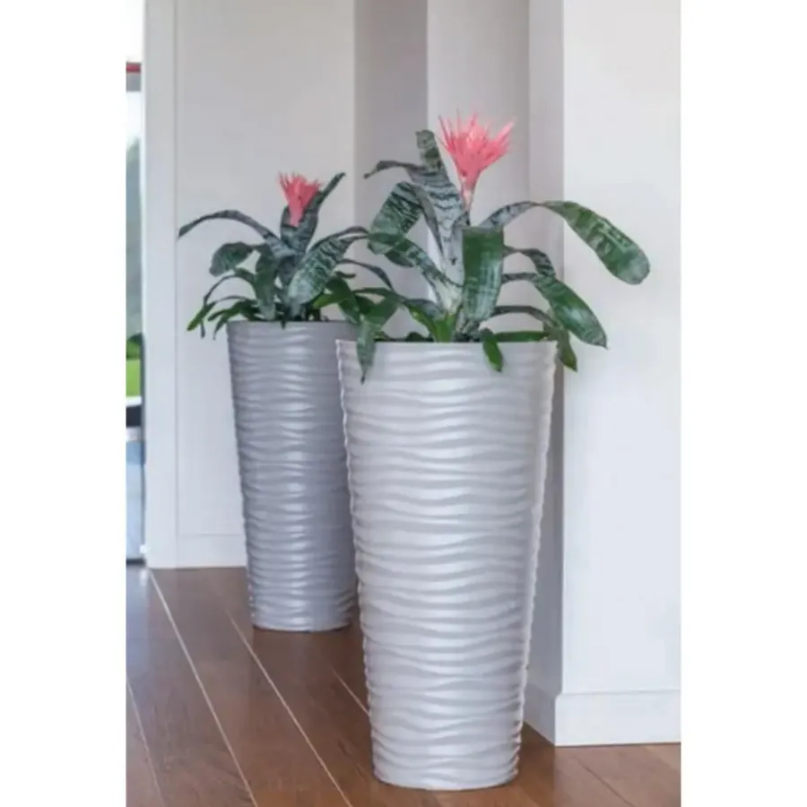 Bloempotten-Form Plastic Plantenpot rond - kunststof - zwart - D35 x H69 cm