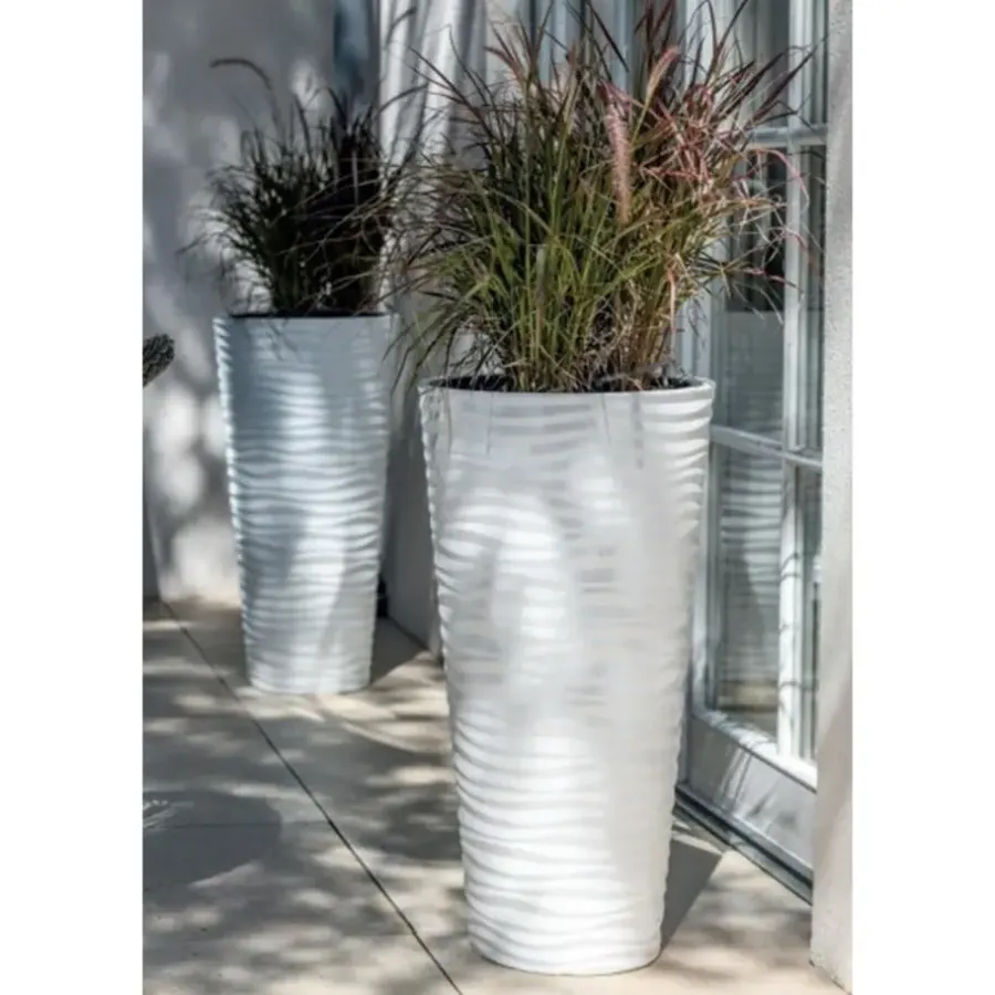 Bloempotten-Form Plastic Plantenpot rond - kunststof - zwart - D35 x H69 cm