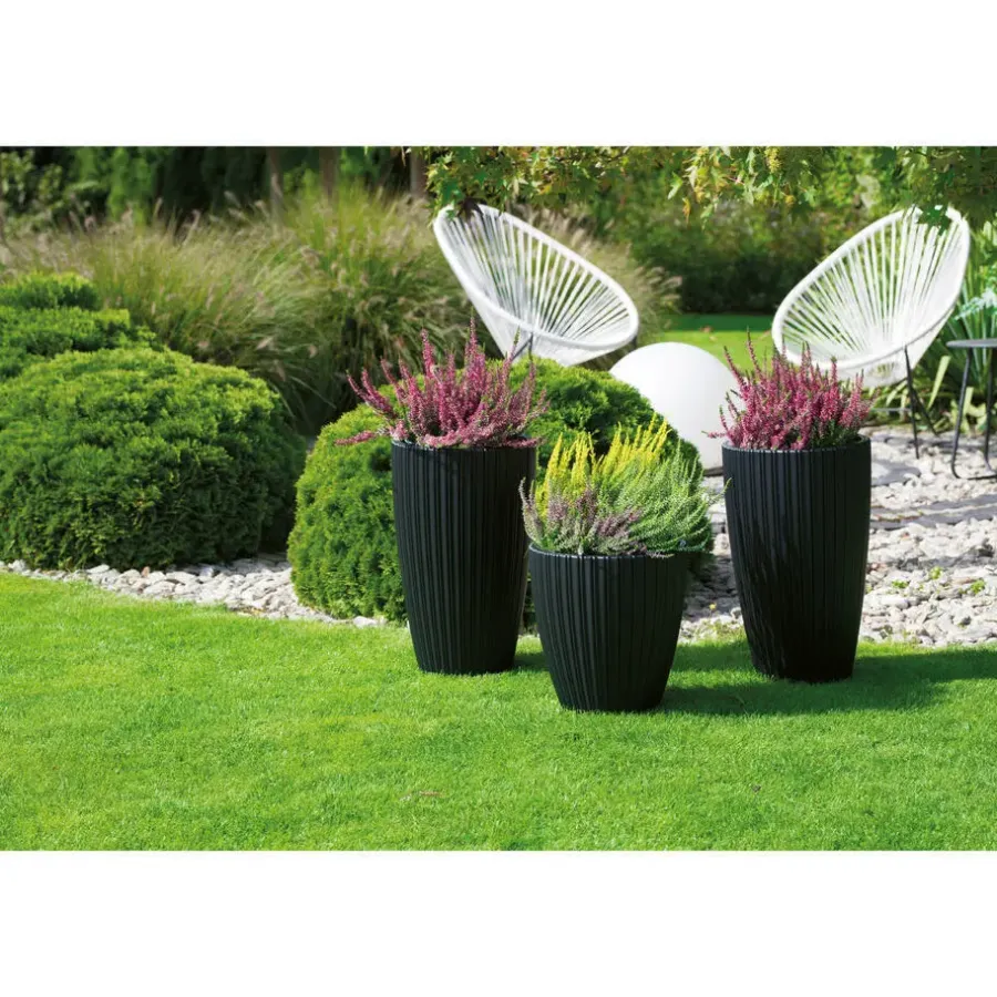 Bloempotten-Form Plastic Plantenpot/bloempot - kunststof - zwart - 40 x 58 cm