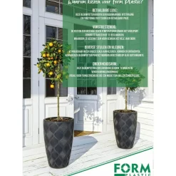 Bloempotten-Form Plastic Plantenpot/bloempot - kunststof - zwart - 40 x 58 cm