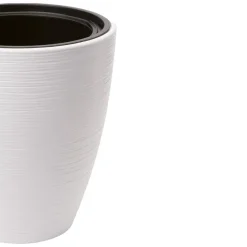 Bloempotten-Form Plastic Plantenpot/bloempot - kunststof - wit - D30 x H32 cm
