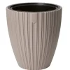 Bloempotten-Form Plastic Plantenpot/bloempot - kunststof - taupe - 40 x 42 cm