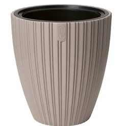 Bloempotten-Form Plastic Plantenpot/bloempot - kunststof - taupe - 40 x 42 cm