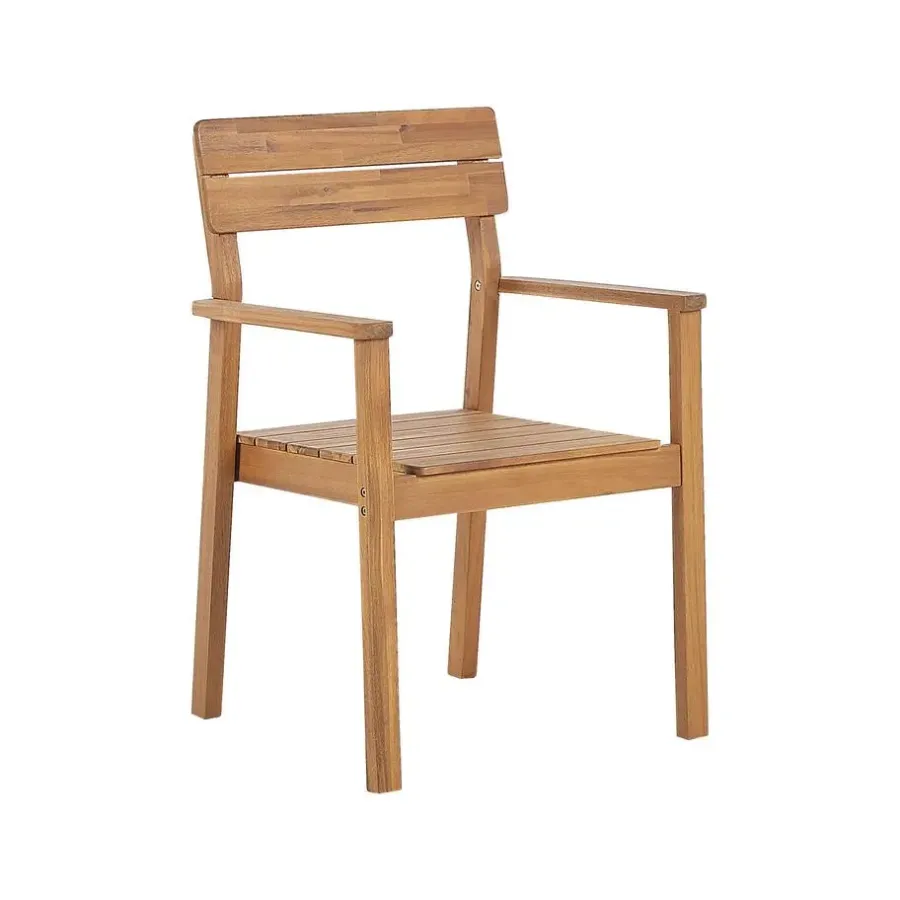 Tuinsets-Beliani FORNELLI - Tuinset voor 6 - Lichte houtkleur - Acaciahout