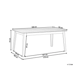 Beliani FORNELLI - Tuintafel - Lichte houtkleur - 90 x 180 cm - Acaciahout