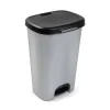 Prullenbakken-Forte Plastics Pedaalemmer - grijs - vuilnisbak met deksel - 50 l