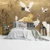 Behang-Reinders Fotobehang Kraanvogels - 260 x 384cm - Goudkleurig