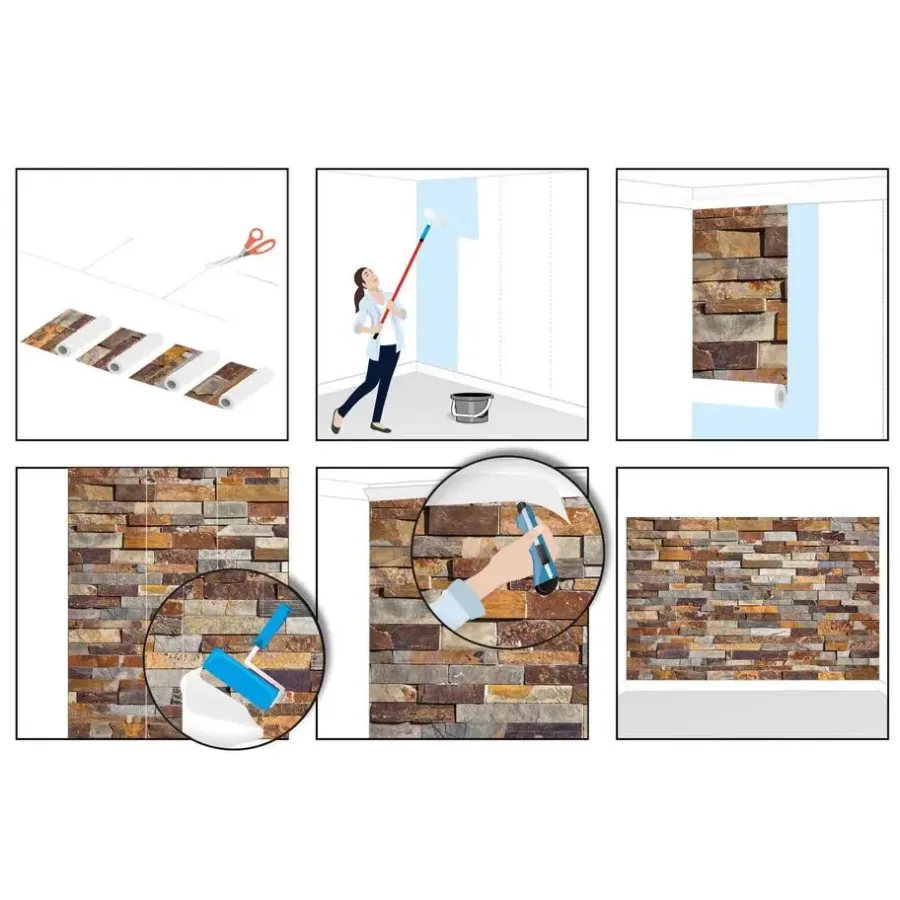 Behang-Reinders Fotobehang Natuurstenen muur - 260 x 384cm - Bruin