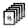 Merkloos Fotokader - Fotolijst - Set van 5- 15x20cm - MDF hout- Zwart