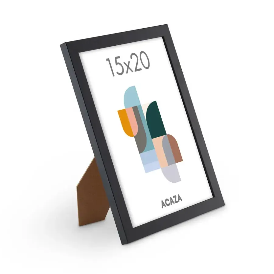 Merkloos Fotokader - Fotolijst - Set van 5- 15x20cm - MDF hout- Zwart