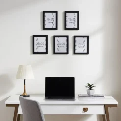 Merkloos Fotokader - Fotolijst - Set van 5- 15x20cm - MDF hout- Zwart