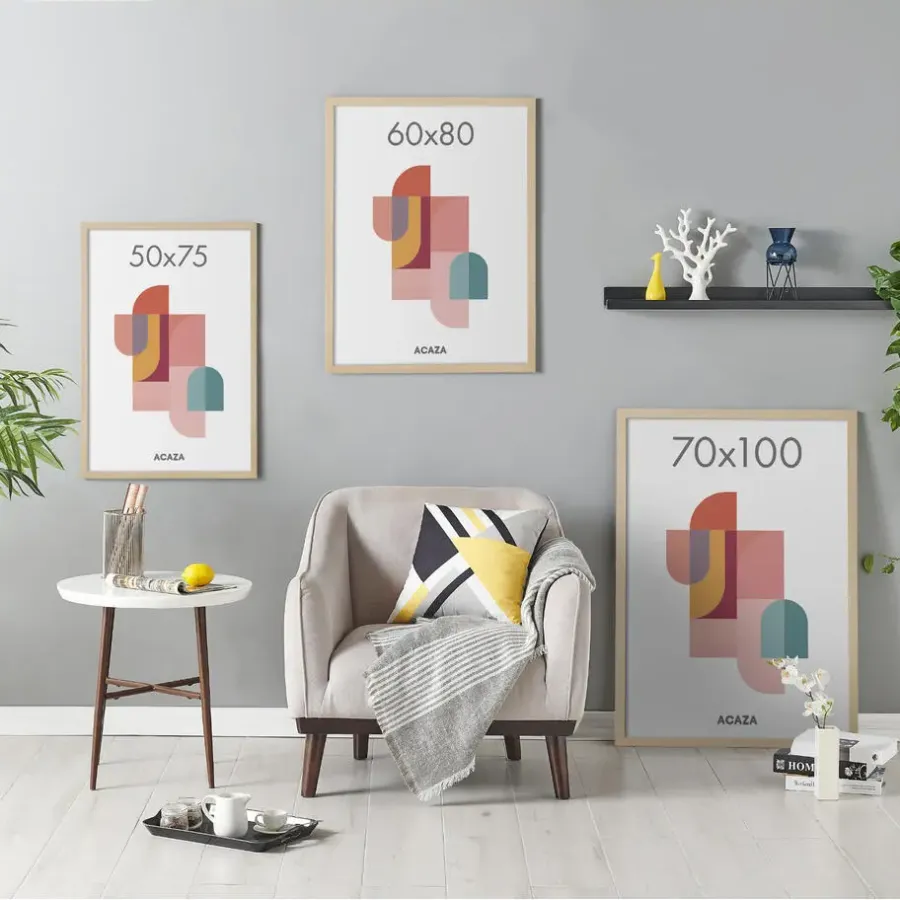 Fotolijsten-Merkloos Fotokader - Fotolijst - 50x75 cm - MDF hout - Lichte Eik