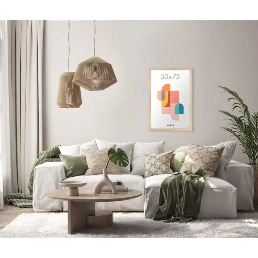Fotolijsten-Merkloos Fotokader - Fotolijst - 50x75 cm - MDF hout - Lichte Eik