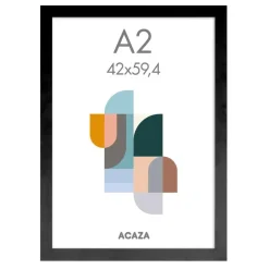 Merkloos Fotokader A2 Formaat - Fotolijst in MDF Hout - 42 x 59,40 cm - Zwart