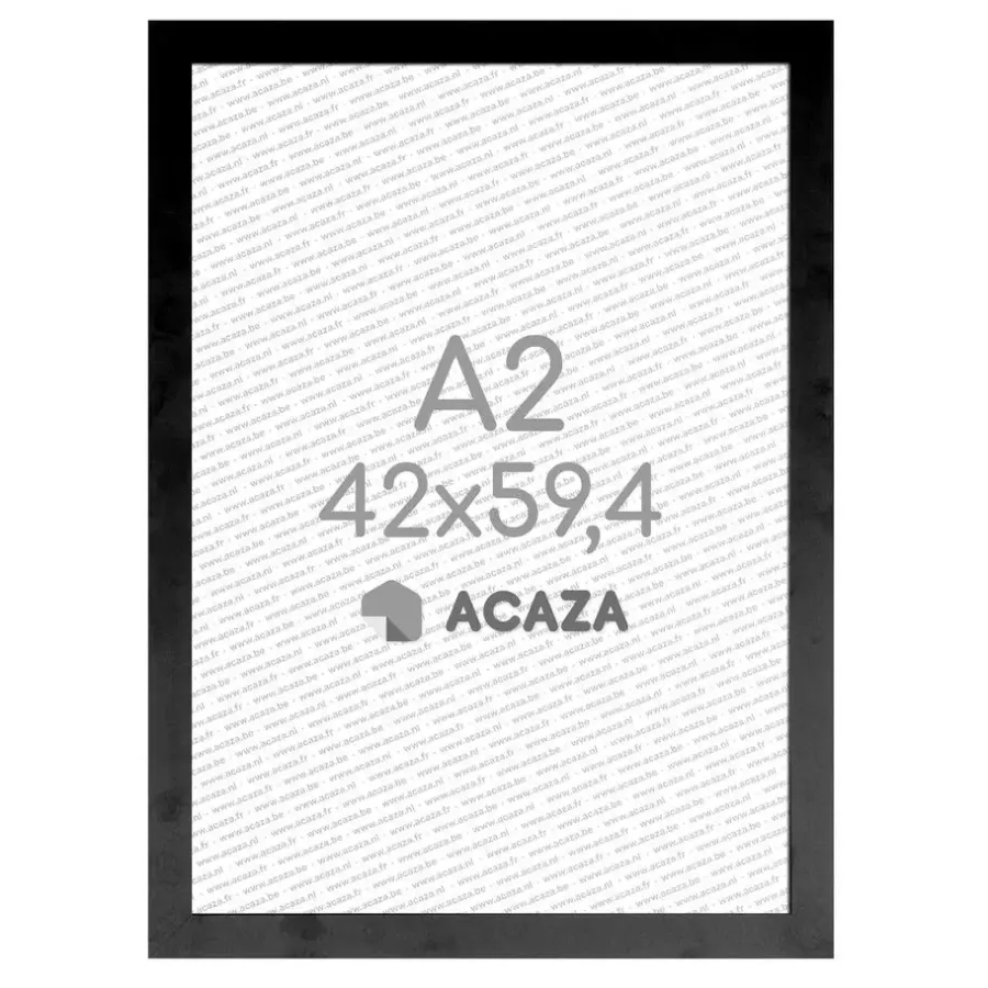 Merkloos Fotokader A2 Formaat - Fotolijst in MDF Hout - 42 x 59,40 cm - Zwart