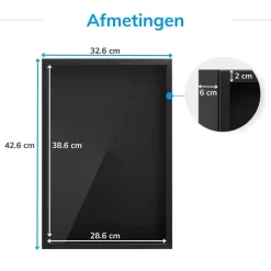 Fotolijsten-Merkloos Fotokader in 3D - Box Frame - Fotolijst - 3.5 cm diep - MDF - 30x40cm - Zwart