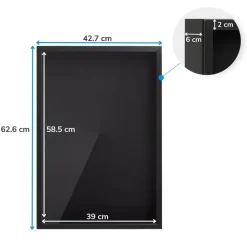 Fotolijsten-Merkloos Fotokader in 3D - Box Frame - Fotolijst - 6 cm diep - MDF - 40x60cm - Zwart