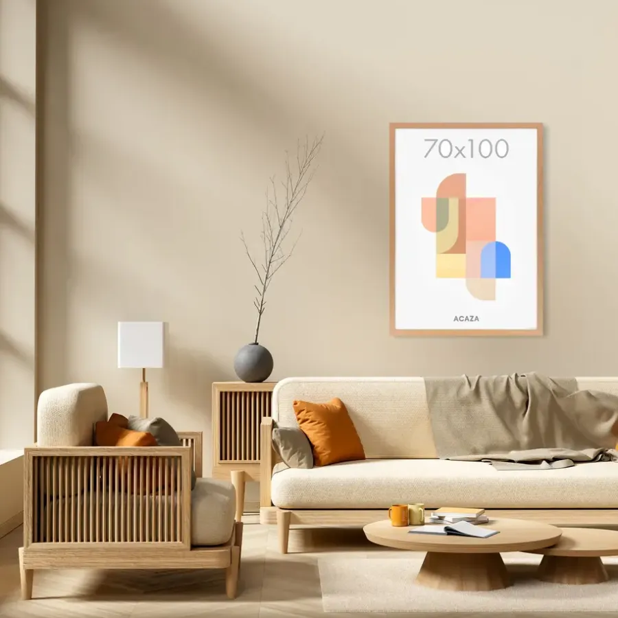 ACAZA Fotolijst - Wissellijst voor Posters - 70x100 cm - MDF - Warme Eik