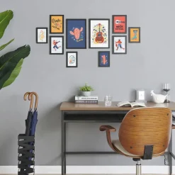Merkloos Fotowand met Collage van 10 Fotolijsten - Multi Fotokaders in MDF, Zwart