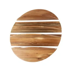 Wandplanken-Fraaai - Aarav wandschap set van 4 rond - massief naturel