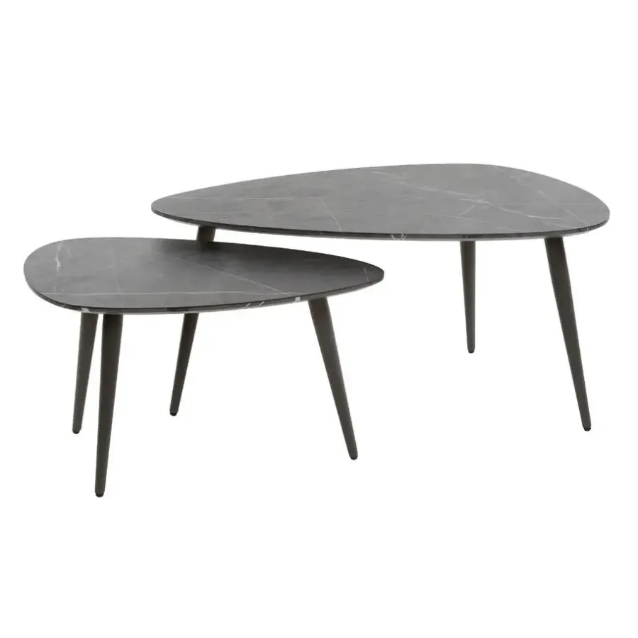 Fraaai - Connie salontafel set van 2 peer vorm - zwart/bruin