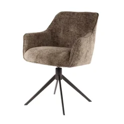 Eetkamerstoelen-Fraaai - Diego eetkamerstoel geweven draaibaar - taupe