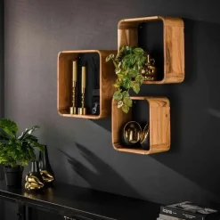 Wandplanken-Fraaai - Herbie wandschap set van 3 vierkant